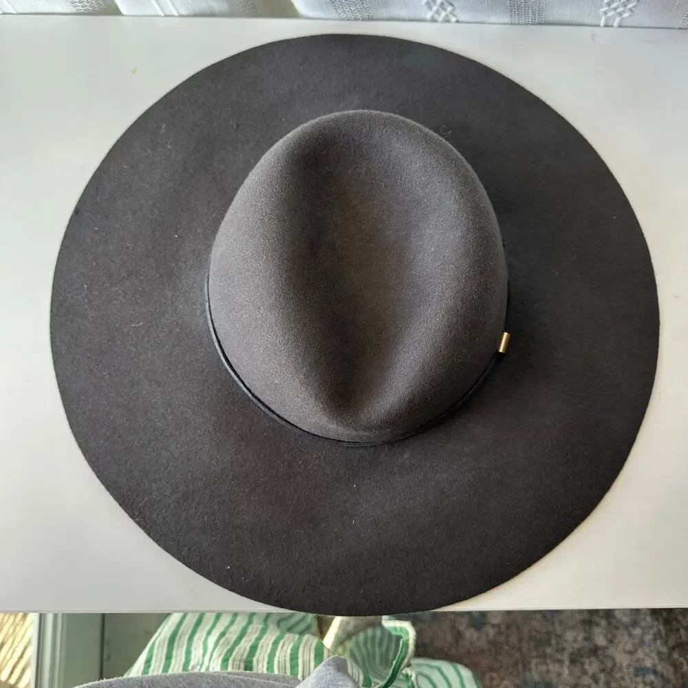 Tart Chocolate Brown 100% Wool Boho Chic Hat Wide Brim